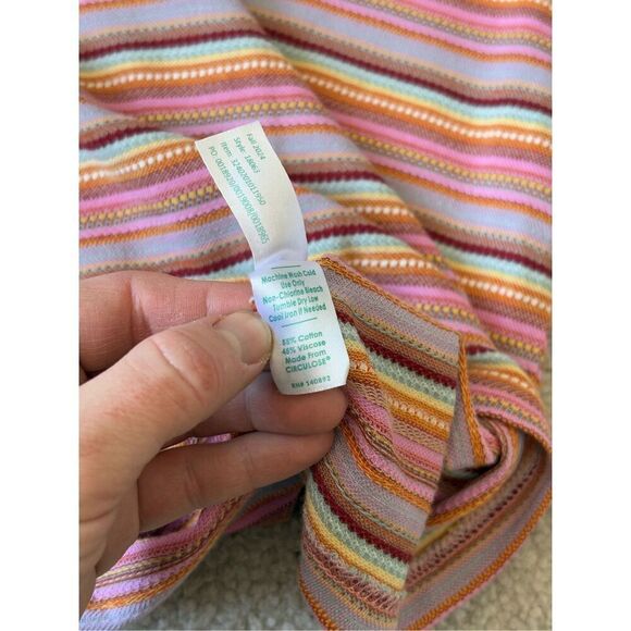 MARINE LAYER Top Striped Cotton Crew Neck Size S Pink - Picture 7 of 8